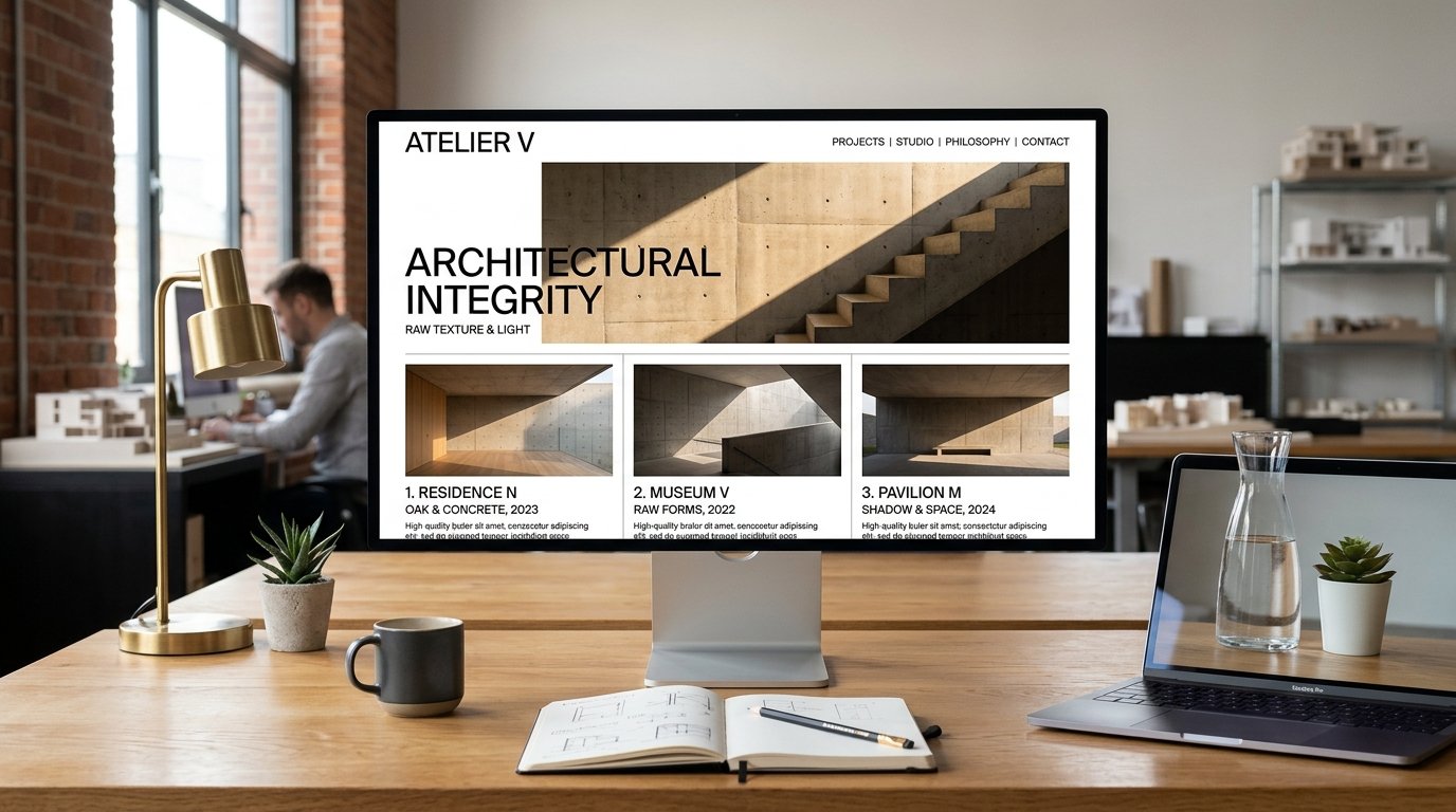 ATELIER V Architecture Website Mockup